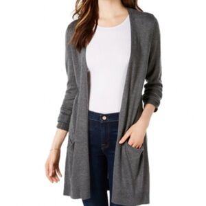 Maison Jules Grey Open Front Long Cardigan size Small